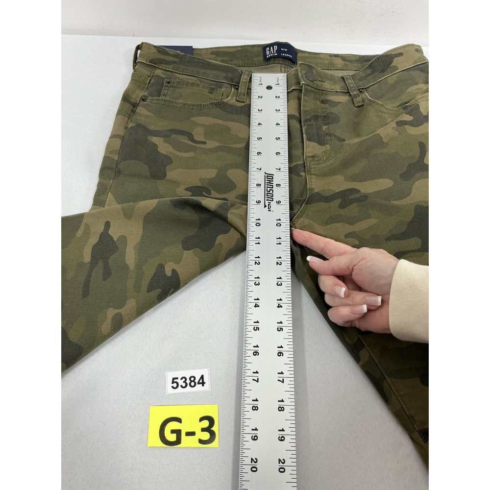 Womans Gap Denim Leggings 14/32 Stretch Midrise Skinny Camo Zip Button NWT - Picture 7 of 9